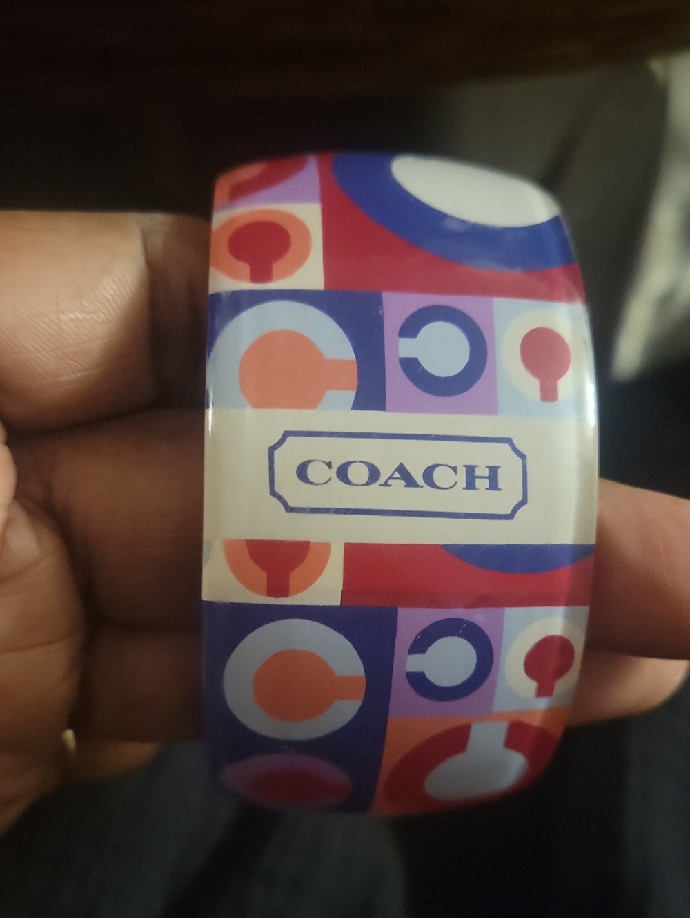 COACH Multicolor Op Art Y2K Geometric Bangle